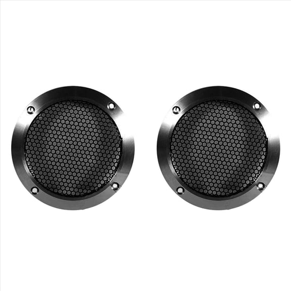 New Arrivals 2X Aluminum Car Tweeter Speaker Grill Cover, 4 Inch, Full Metal Mesh Grille for Audio Enhancement Black