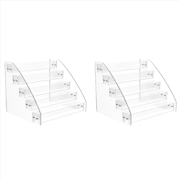 New Arrivals 2X CD Holder 5 Tier, Clear Organizers, Display Rack Holds Up to 30 Standard DVD Cases for Media Shelf Storage