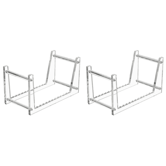 New Arrivals 2X Clear Vinyl Record Stand Holder for Desktop Album Storage, Shelf Display Pictures, Books