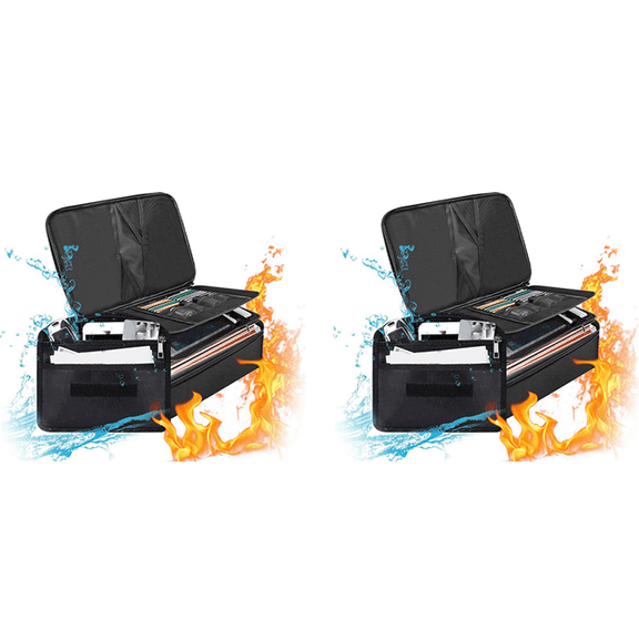 New Arrivals 2X Fireproof File Organizer Bags,Fireproof and Waterproof Document Box with Money Bag, Safe Bag Lock