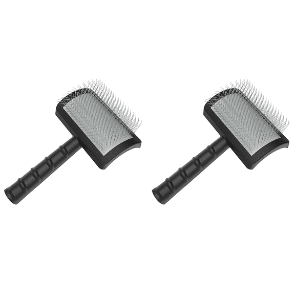 New Arrivals 2X Firm Slicker Brush for Dogs- Extra Long Pin Large Dog Pet Grooming Wire and Deshedding(Black)