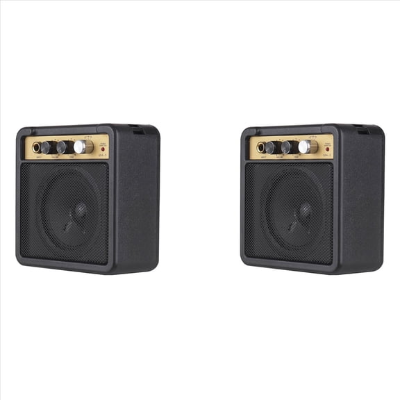New Arrivals 2X Mini Guitar Amplifier Amp Speaker 5W with 6.35mm Input 1/4 Inch Headphone Output Supports Volume Tone Adjustment