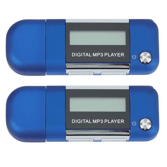 New Arrivals 2X Mp3 Player 4GB U Disk Music Supports Replaceable AAA Battery, Recording (Blue)