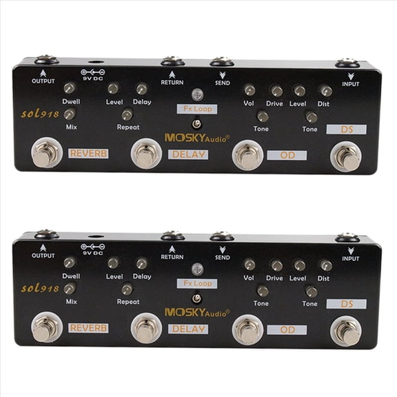 New Arrivals 2X Sol918 5-In-1 Guitar Multi-Effect Pedal Distortion Delay Reverb Overdrive Effect FX Loop Metal Shell
