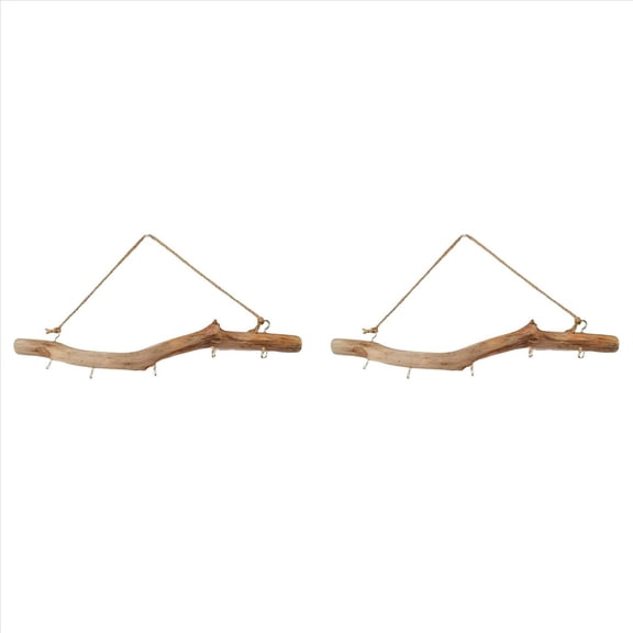 New Arrivals 2X Wooden Hook Driftwood Vintage Decor Supplies Easy to Use Branch Hanger Holder for Entryway Small Item Closet
