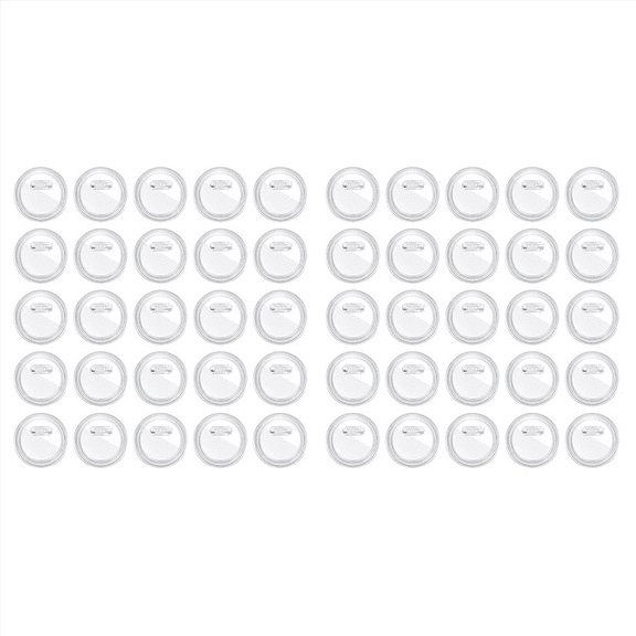 New Arrivals 3 Inch Acrylic Button Pins Clear Plastic Badges Pin Craft with Blank Photo Buttons Pin, 50 Pack
