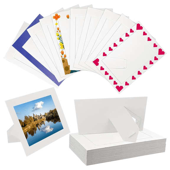 New Arrivals 30 Pack Paper Picture Frames, Standing White Cardboard Photo Frames