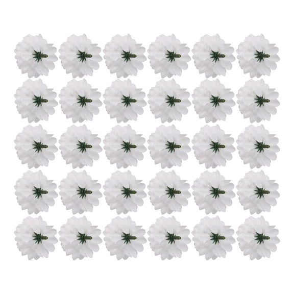 New Arrivals 30 pcs Carnations Craft Artificial Flower Silk Spherical Heads Wedding Decor White
