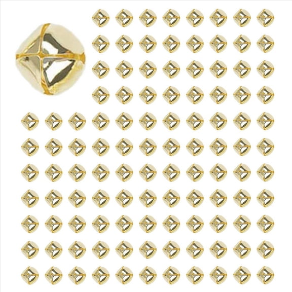 New Arrivals 300 Pieces Jingle Bells, 15mm Metal Bells Mini Craft Beads for DIY Gold