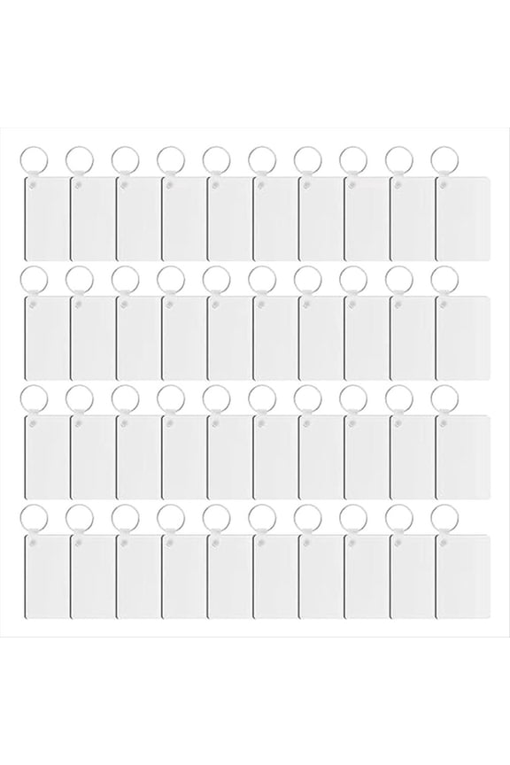New Arrivals 30PCS Sublimation Keychain Blanks Double Side Heat Transfer MDF Blank Board Key Rings for DIY and Craft