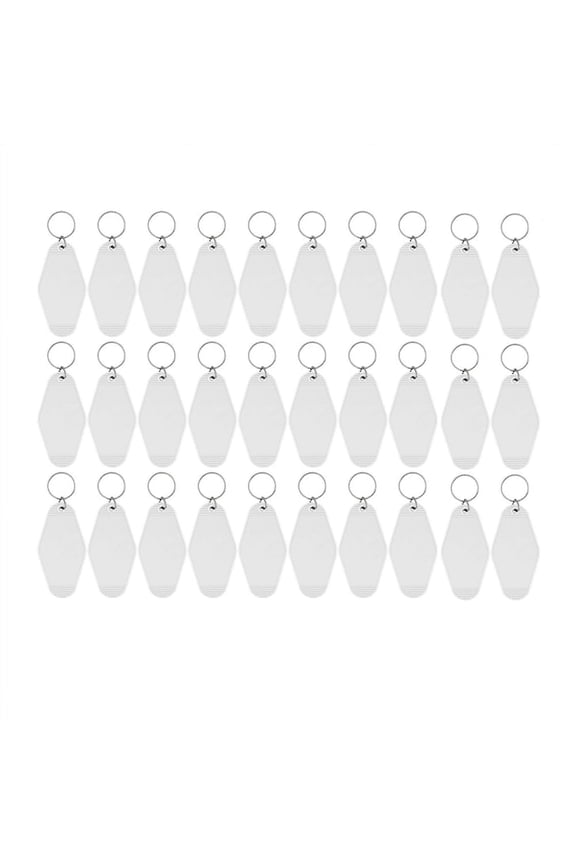 New Arrivals 30Pack Motel Keychain Blanks Vintage Sublimation Blank White