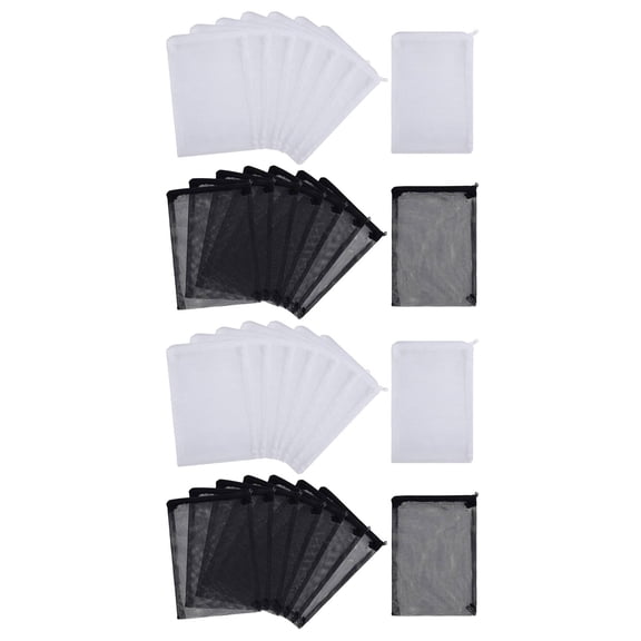 New Arrivals 32 PCS Aquarium Mesh Media Filter Bags, Nylon Bags with Zipper (for Particulate Carbon), Bio Balls