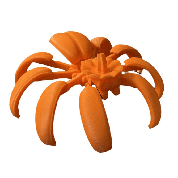 New Arrivals 3D Printed Pumpkin Spider, Fidget Desk Statue, As Shown