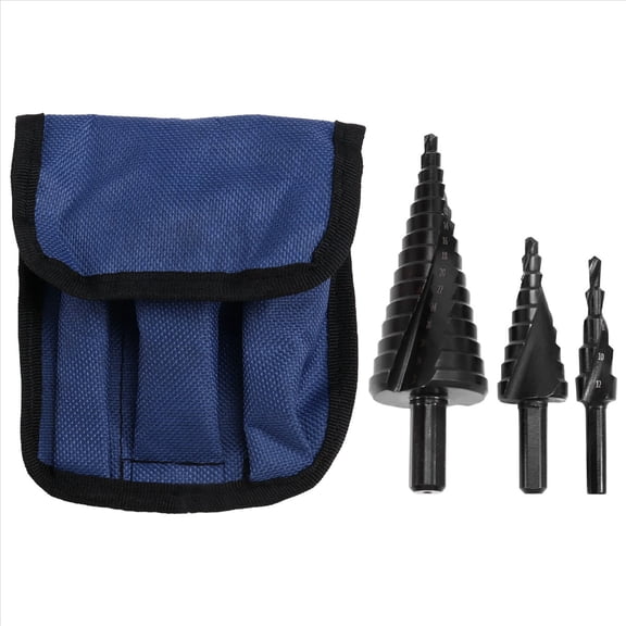 New Arrivals 3PCS Step Drill Bit for Metal, 4-12mm 4-20mm 4-32mm Spiral Flute Unibit Bit,Coated Universal
