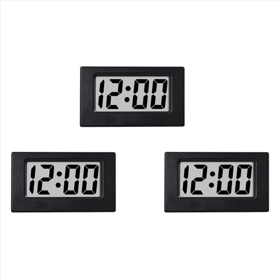 New Arrivals 3X Mini Clock Triangle LED Screen Lectronic Digital Alarm Desktop for Home Office Table Bedroom Decor Black