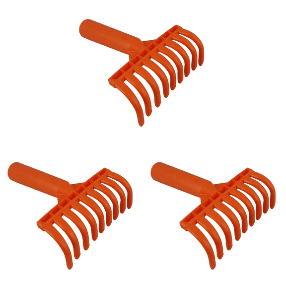 New Arrivals 3X Olive Rake Heads 9-Tooth Multipurpose Plastic Shovel Picking Inner Diameter 2.5cm