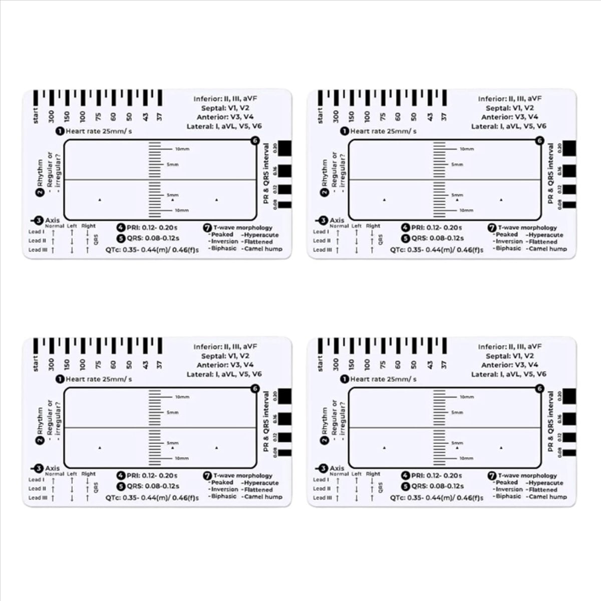 New Arrivals 4X ECG 7 Step Ruler, Ruler for ECG/EKG Interpretation ...