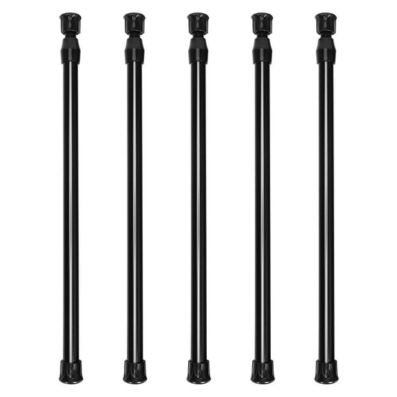 New Arrivals 5 Pack Cupboard Bars Tensions Rod Spring Curtain (Black)