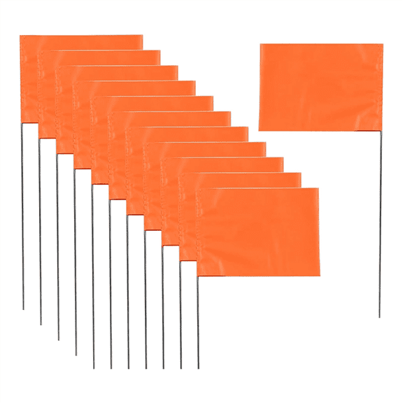 New Arrivals 50Pack Marking Flags, Orange Yard Flags 15x4x5Inch, Marker