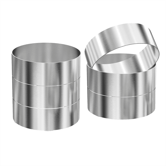 New Arrivals 6 Pcs Hamburger Bun Rings,Burger Mold,4 Inch Large Ring Molds for Cooking, Fried Eggs,Crumpets,Pancakes