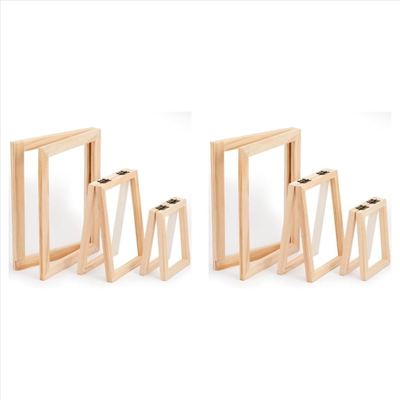 New Arrivals 6 Pieces Paper Making Wooden Mould Papermaking Screen Kit 3 Size Frame for DIY (A7, A6, A5)
