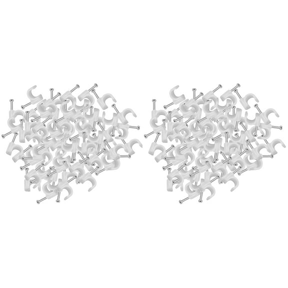 New Arrivals 600x Cable Staples Clip Wall Wire Nail Fixture for Ethernet Rg6 Rg59 Cat5 Cat6 Rj45 TV 7mm White