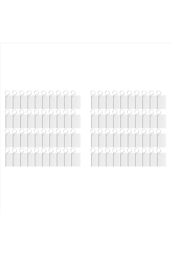 New Arrivals 60PCS Sublimation Keychain Blanks Double Side Heat Transfer MDF Blank Board Key Rings for DIY and Craft