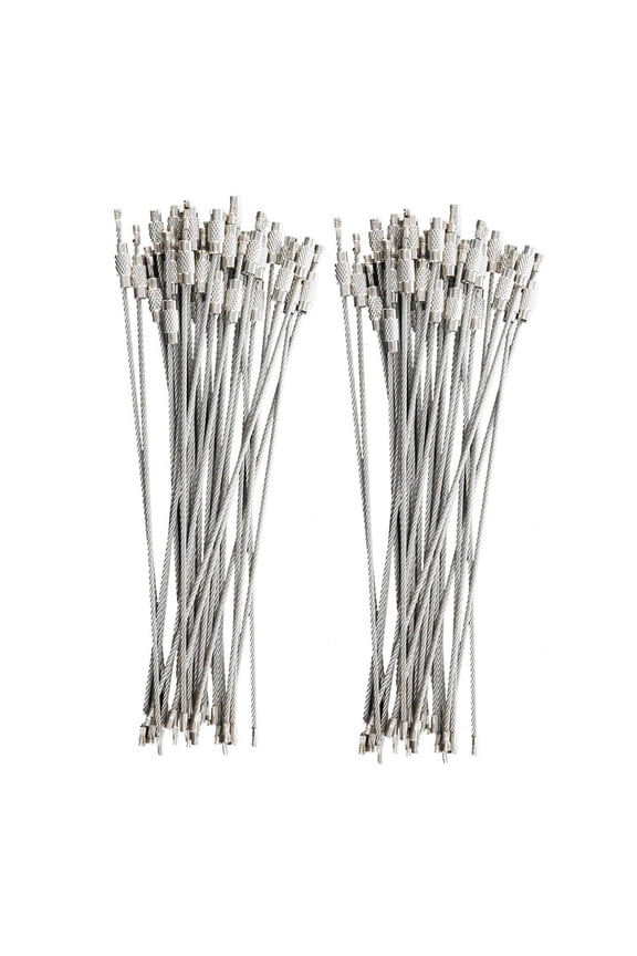 New Arrivals 60Pcs Stainless Steel Screw Locking Wire Keychain Cable Key Rings Outdoor Accessory