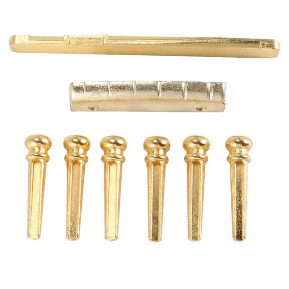 New Arrivals 6PCS Guitar Brass Bridge Pins Saddle Nut Replacement Parts