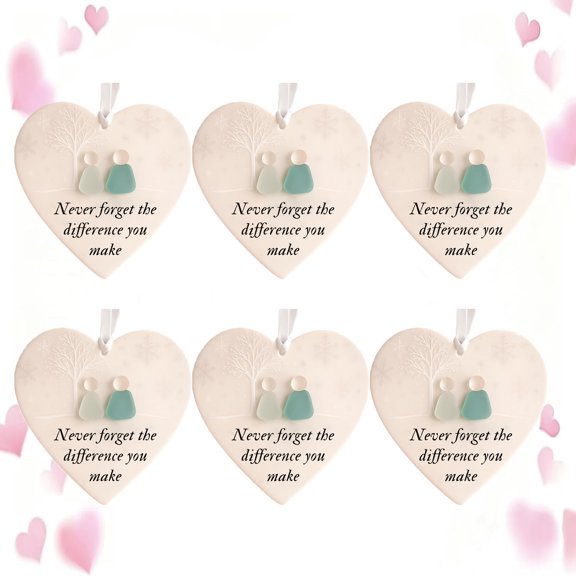 New Arrivals 6PCS Vggrvlo Heart Shaped Sea Glass Friendship Ornament Timeless Friendship Heart Keepsake Crafted by Hand