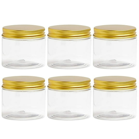 New Arrivals 6Pcs Plastic Jar with Lid,Transparent Lid,