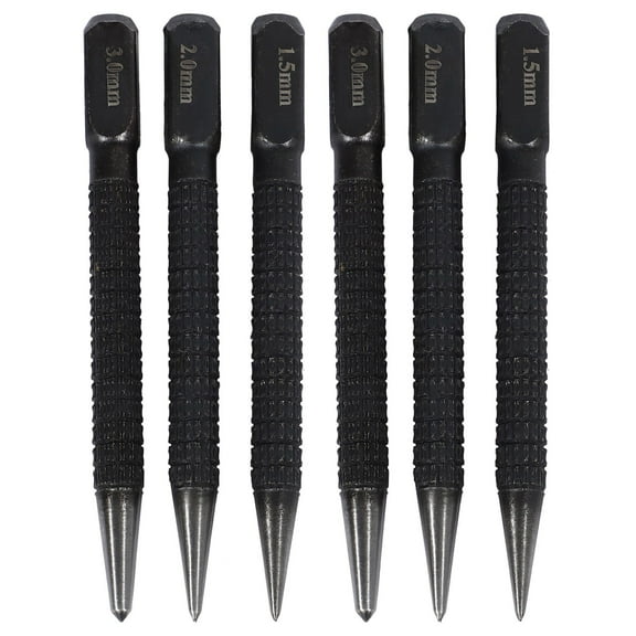 New Arrivals 6pcs High-carbon Steel Center Punch Set 10cm Non Slip For Alloy Metal Wood Marking Drilling Tool