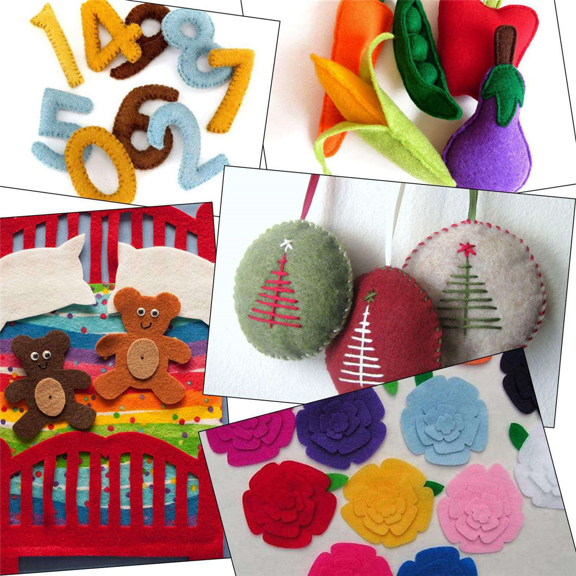 New Arrivals 80Pcs Felt Fabric Squares DIY Craftwork Crafts Assorted Colors Textile Fuzzy Fabrics for Sewing