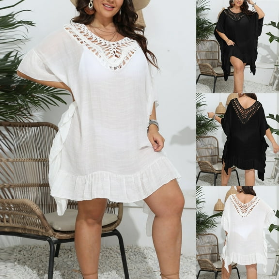 New Arrivals AXXD Black Swimsuit Cover Up Women Plus Bathing Suit Cover Up For Beach Pool Swimwear Crochet Dress