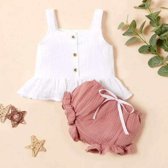 New Arrivals AXXD Infant Girls Matching Outfits Sleeveless Camisole Top Babysuit Floral Shorts Sister Clothes