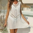 thumbnail image 1 of New Arrivals AXXD White Bathing Suit Cover Up Women Summer Sexy Hollow Swimwear Bikini Mesh Cover Up Beach Dress Sunscreen Tops, 1 of 9