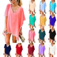 thumbnail image 1 of New Arrivals AXXD Womens Swimwear Cover Ups Swimsuits Kaftan Chiffon Tassels Swimwear Beach Loose Bikini Cover Up, 1 of 8