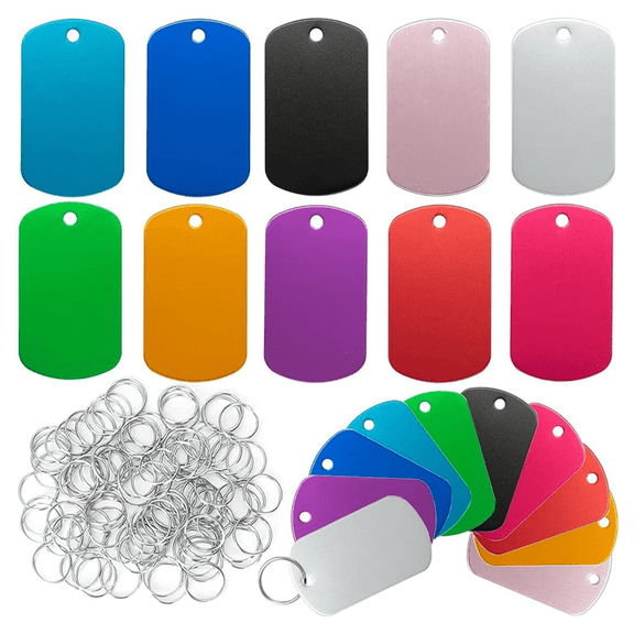 New Arrivals Aluminum Tag Blanks Engraving Blank Metal Tags with Hanging Hole