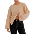 thumbnail image 1 of New Arrivals BeiFu Sweaters for Women Full Zip Long Sleeve Pullover Fitted Top Travel Outfits Womens Christmas Sweater Long Sleeve Shirts, 1 of 6
