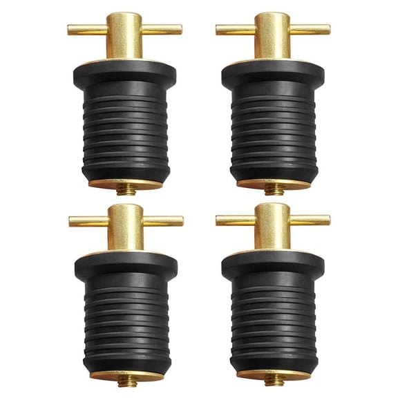 New Arrivals Brass T-Handle Drain Plug Fit for 1 Inch Diameter Drains,4PCS