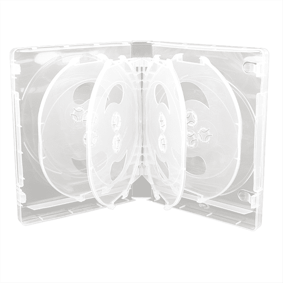 New Arrivals CD Storage Box 10-Piece Pack Case Plastic Double-Sided CD,White