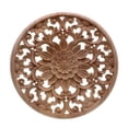 thumbnail image 1 of New Arrivals Carved Flower Carving Round Wood Appliques Figurine, 1 of 8