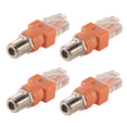 thumbnail image 1 of New Arrivals Coaxial to Ethernet Adapter, 4 Pack Coax F Female RJ45 Male Converter for Line Tester, 1 of 9
