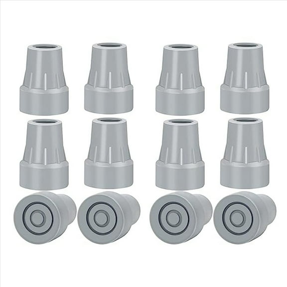 New Arrivals Crutch Tips, 7/8Inch Heavy Duty Non-Slip Rubber Cane Replacement Foot Caps, Pads,12 PCS