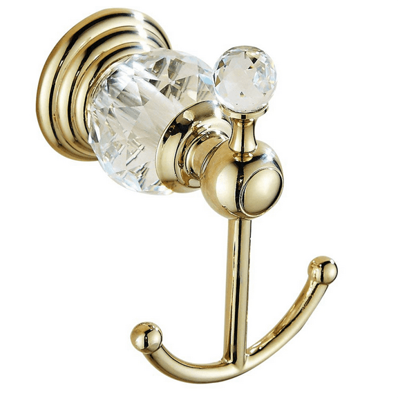 New Arrivals Crystal Towel Hook, Gold Robe Hooks