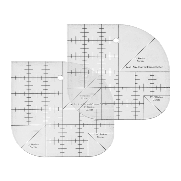 New Arrivals Curved Corner Cutter Quilt Ruler,Acrylic Template Patchwork Tool,2PCS