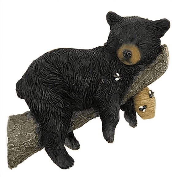 New Arrivals Cute Bear Napping Hanging Out in a Tree Sculpture