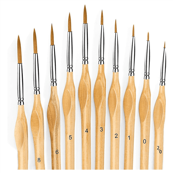 New Arrivals Detail Brushes Set of 10 Thin for Acrylic, Watercolor