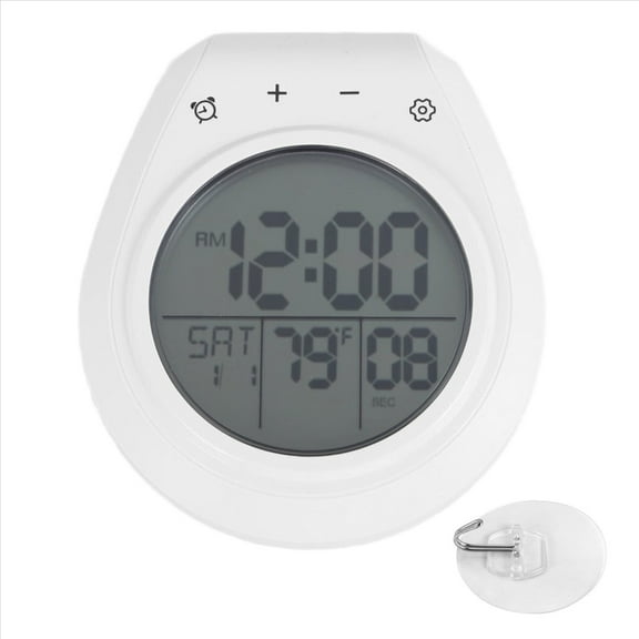 New Arrivals Digital Shower Clock Waterproof, Bathroom Timer Clock, Kitchen Wall LCD Display, 12/24 Hour Format