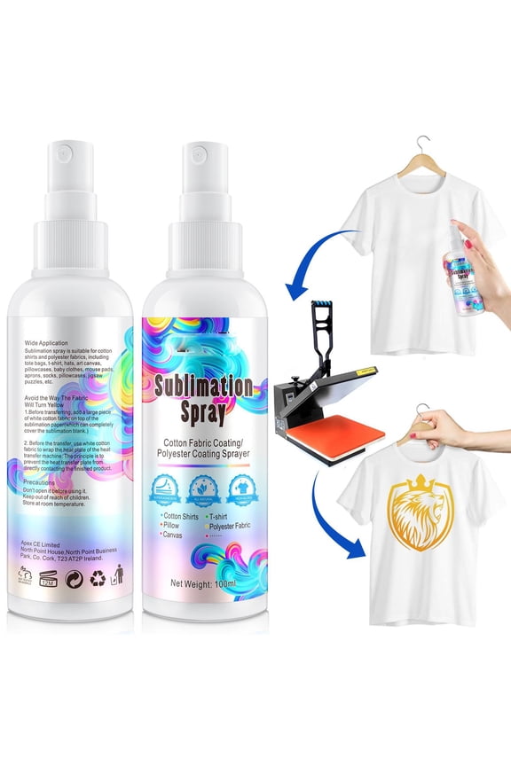New Arrivals Dreamyjuly Elaimei Sublimation Coating Spray 100ml Sublimation Spray 100ml - Quick Dry Coating for Cotton Polyester Fabric T-Shirts High Gloss